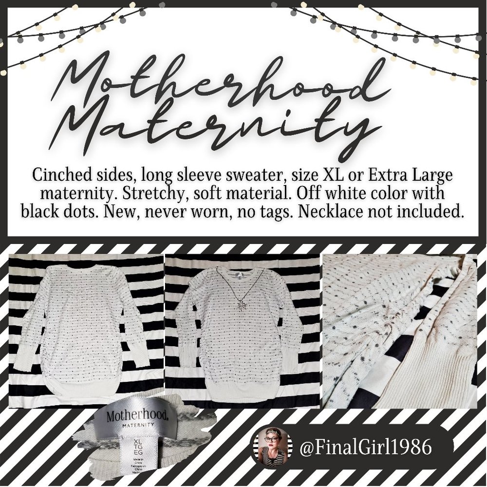 Maternity Sweater Off-White Black Dots